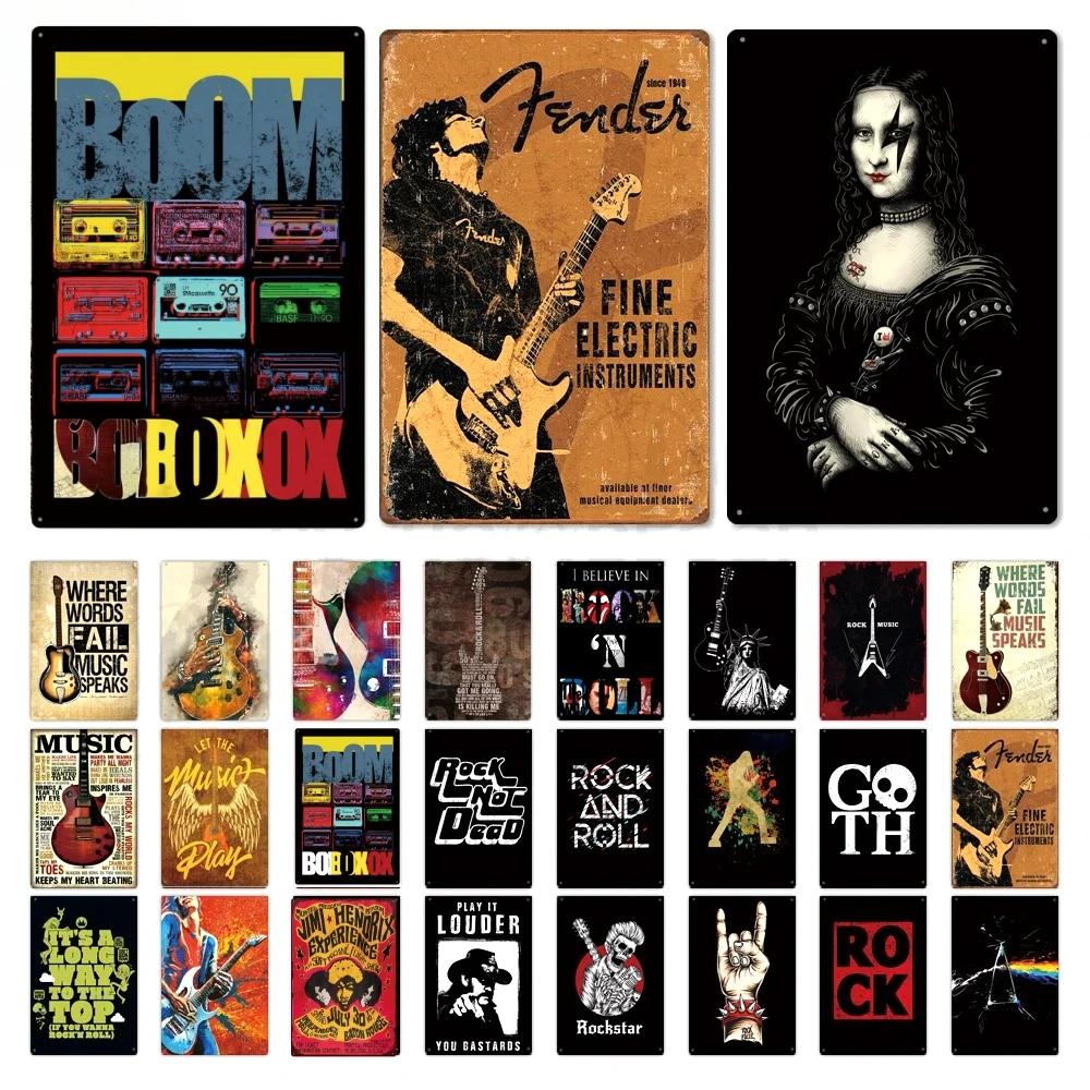 FJ Metal Tin Signs Decor Rock Roll Vintage Metal Sigsn Plaque Metal Posters Retro Rock Home Bar Wall