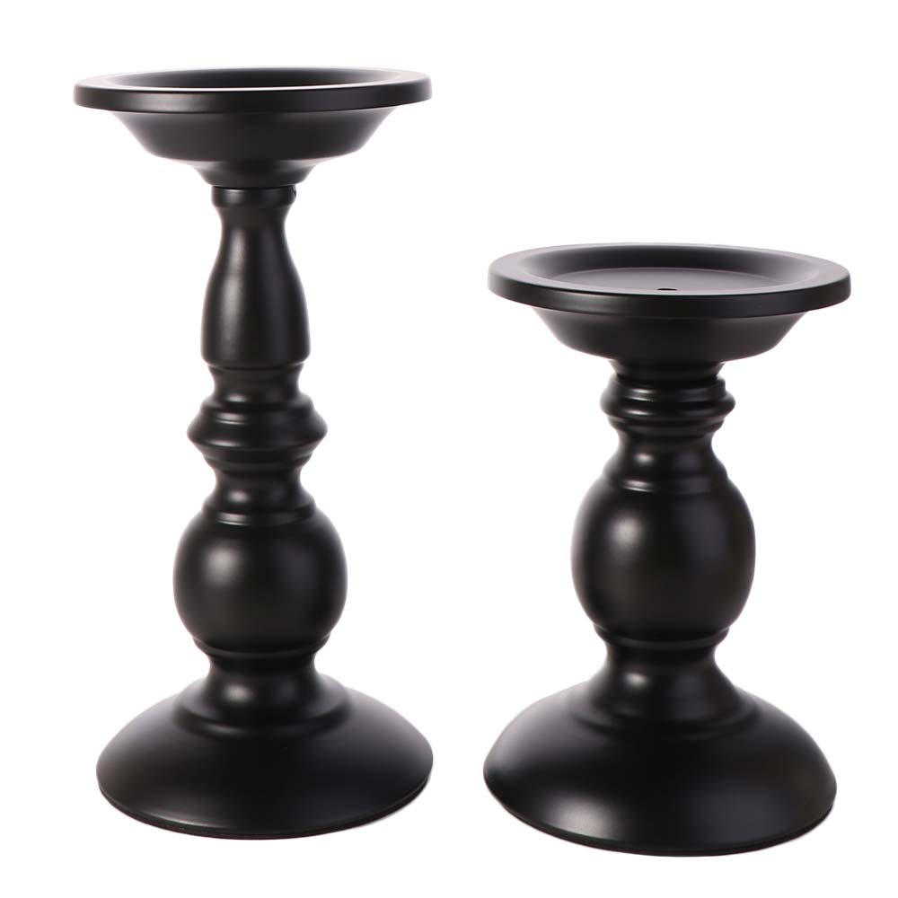 Simple Black Metal Candle Holders Iron Art Stand Candle Stand Retro Candelabra Banquet Dinning Table