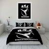 Kick pose, Taekwondo text. Bedding sets Duvet cover sets Duvet covers Pillowcases(1* Duvet Cover 2* Pillowcases without duvet insert)