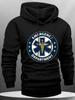 Hooded Sweatshirt Versatile and Casual Featuring a Fashionable Emergency Departt Badge Design Suitable for Both Outdoor Wear and H