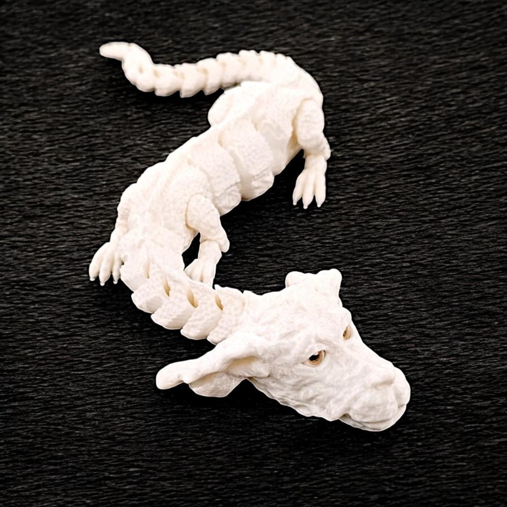 3D Printed Lucky Dragon Figurine Joint Movable Dog Head Dragon Ornament  For Home Decor Gift