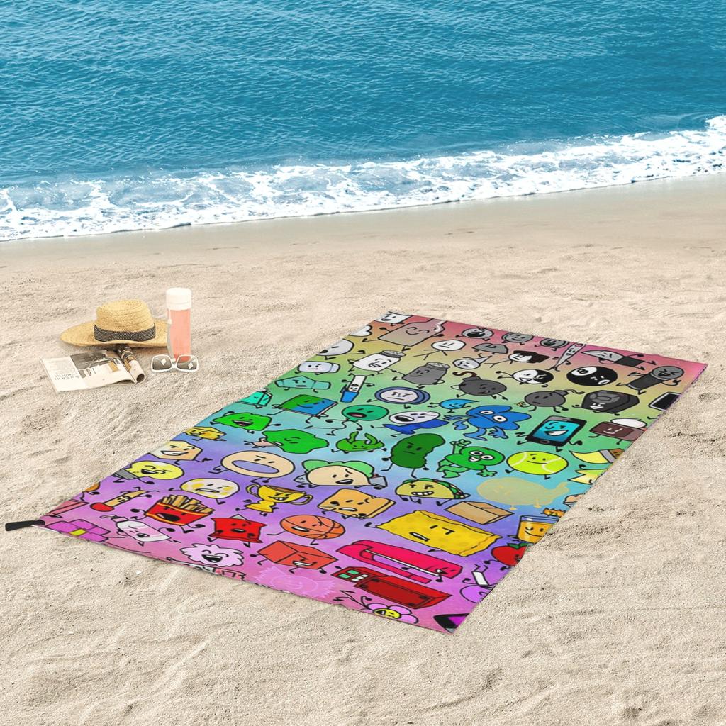 Bfdi Inanimate Insanity All Characters Rainbow Beach Towel Microfiber Quick Dry Absorbent Quick Towels For Mountain Climbing