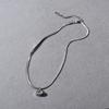 Water Drop Shape Inlaid Zircon Snake Bone Chain Tide Cold Wind Niche Design Simple Fashion Temperament Necklace