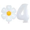 2Pcs White Daisy Flower Foil Balloons 32inch 0-9 Number Balloon Kids Birthday Party Decorations Baby Shower Wedding Decorations