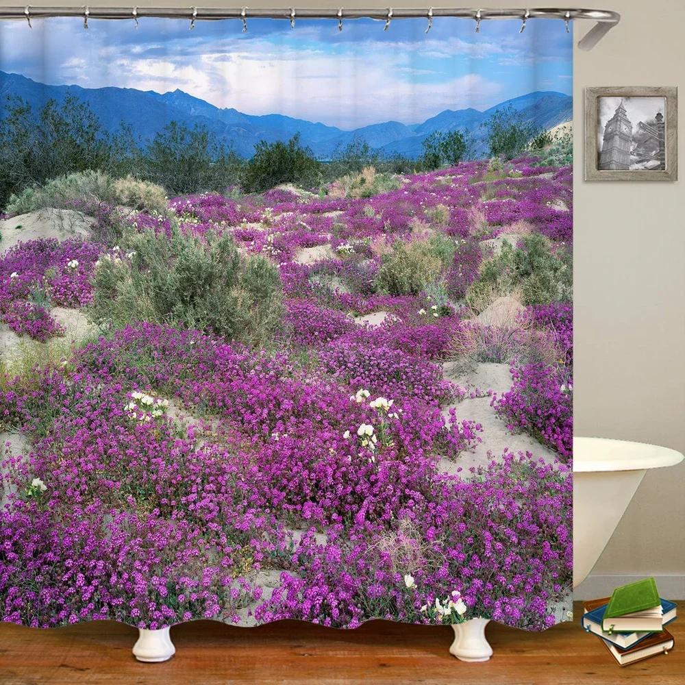 Shower Curtain Various Autumn Dusk Forest Scenery 3D Printing Shower Curtains Polyester Waterproof Home Decor Curtain