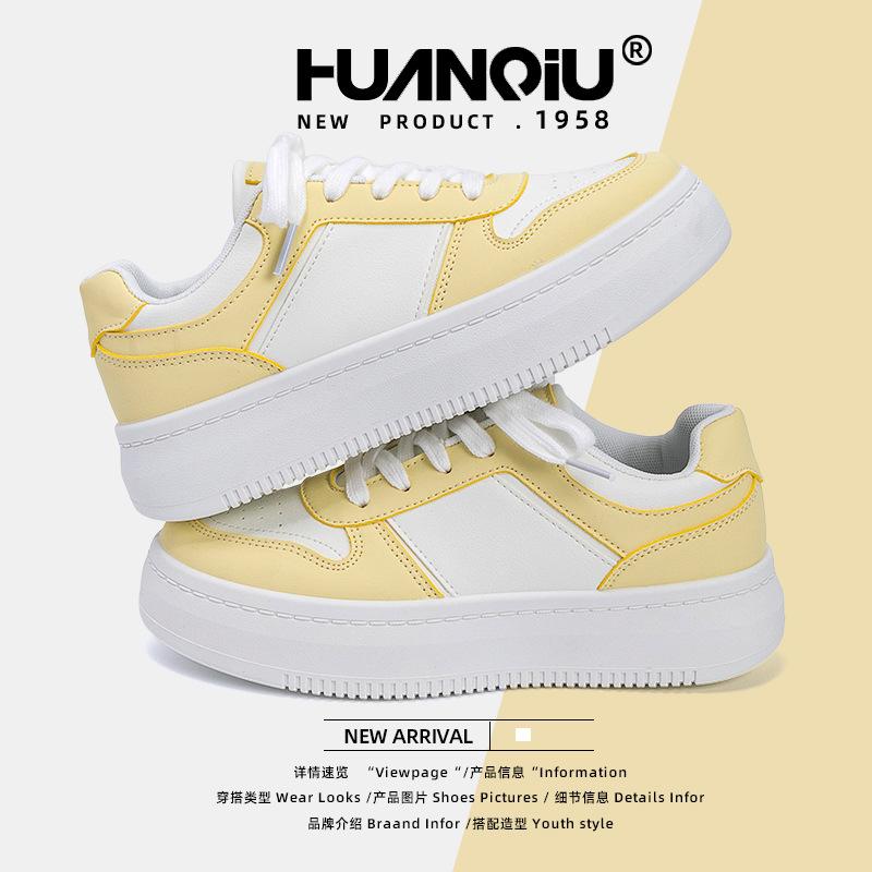 Global Milk Huhu thick-soled little white shoes women's ZHQ-XA120 summer new versatile height-increasing casual board shoes women