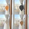 Elegant Bohemisk Flätad Tofs Gardinbindare Bomull Handgjorda Blad Gardinhållare Modern Chic Stil