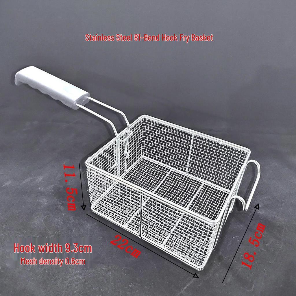 304 Stainless Steel Frying Basket for Electric Fryer - Oil Control, Thickened Design for Frying Skewers and French Fries