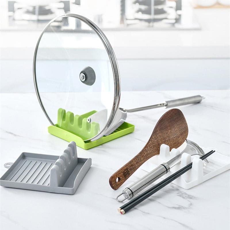 Kitchen Spoon Holders Pot Lid Rack Pot Lid Cooking Tool Tableware Storage Rack Spoon Chopsticks Holder Spatula Drain Rack Gadget