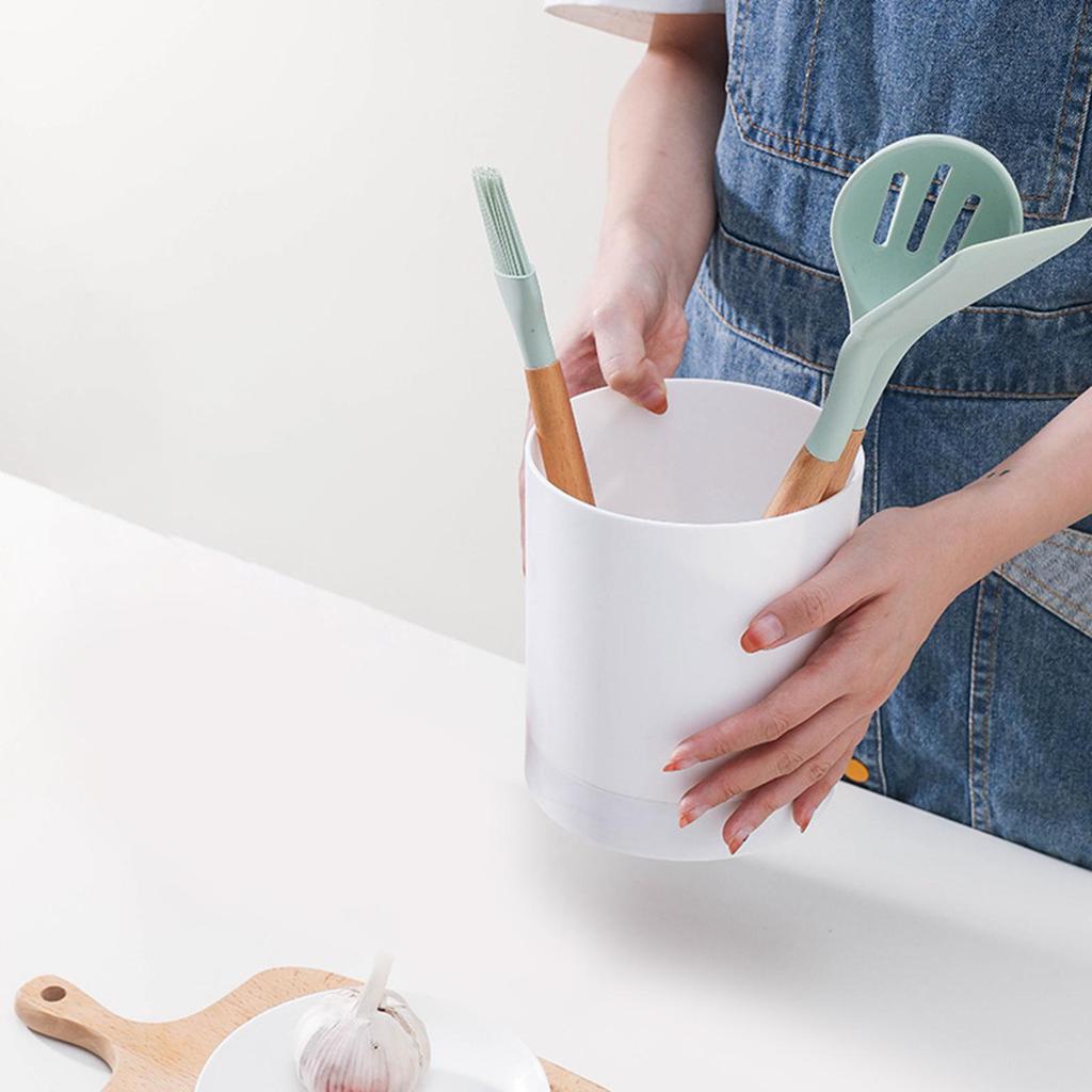 Household Kitchen Utensil Holder Cutlery Cooking Utensils Organizer Tableware Stand , White