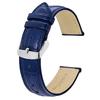 BISONSTRAP Leather Watch Band, 22mm, Genuine Leather Watch Strap, Crocodile Embossed, Navy