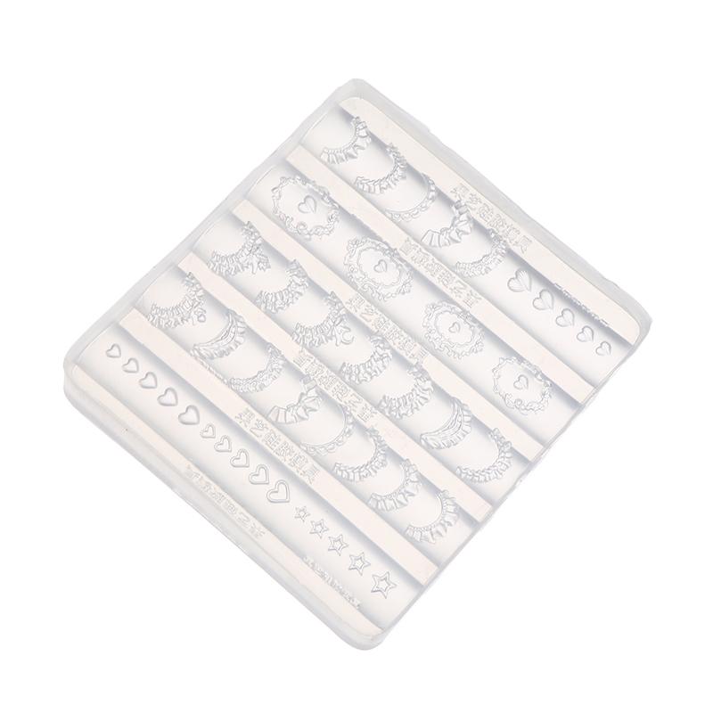 3D Lace Trim Nail Art Silicone Mold French Skirt Star Heart Pattern Stencils Templates Diy Carving Tools Manicure Accessories