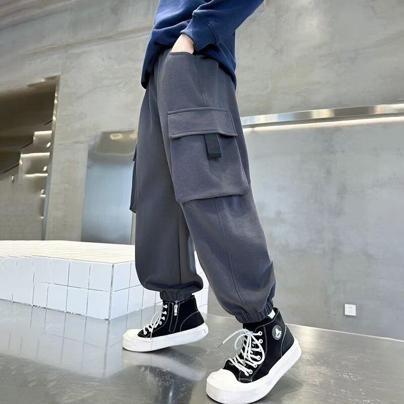 Boys' Pants Spring and Autumn 2025 New Children's Autumn Cargo Pants Boys' Autumn Outfit Big Kids Casual Sports Pants