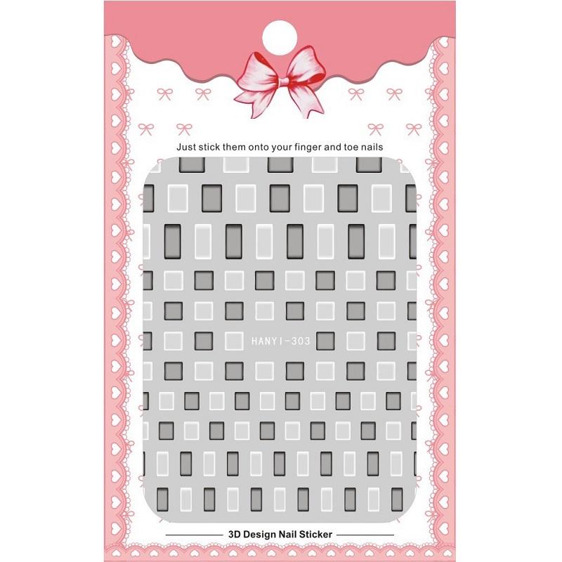 

1 лист клея 3D наклейки для ногтей наклейки нажмите на кончики маникюр украшения геометрический дизайн с буквами