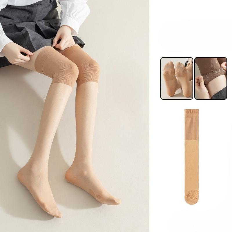 

Весенне-летние колготки с поддержкой колена и высокой эластичностью для предотвращения сползания, противоскользящие колготки для предотвращения зацепления волос, выше колена, для женщин 1 pair телесный
