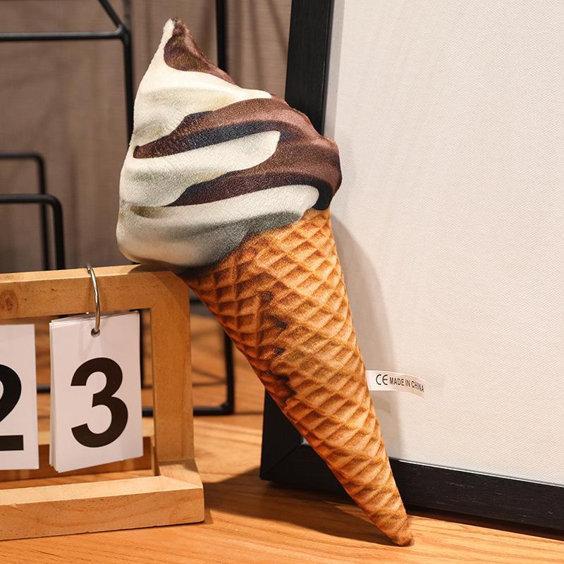 Cartoon Simulated Ice Cream Pillow Plush Toy Cute Ice Cream Cone Pillow Doll Shooting Prop Ornaments