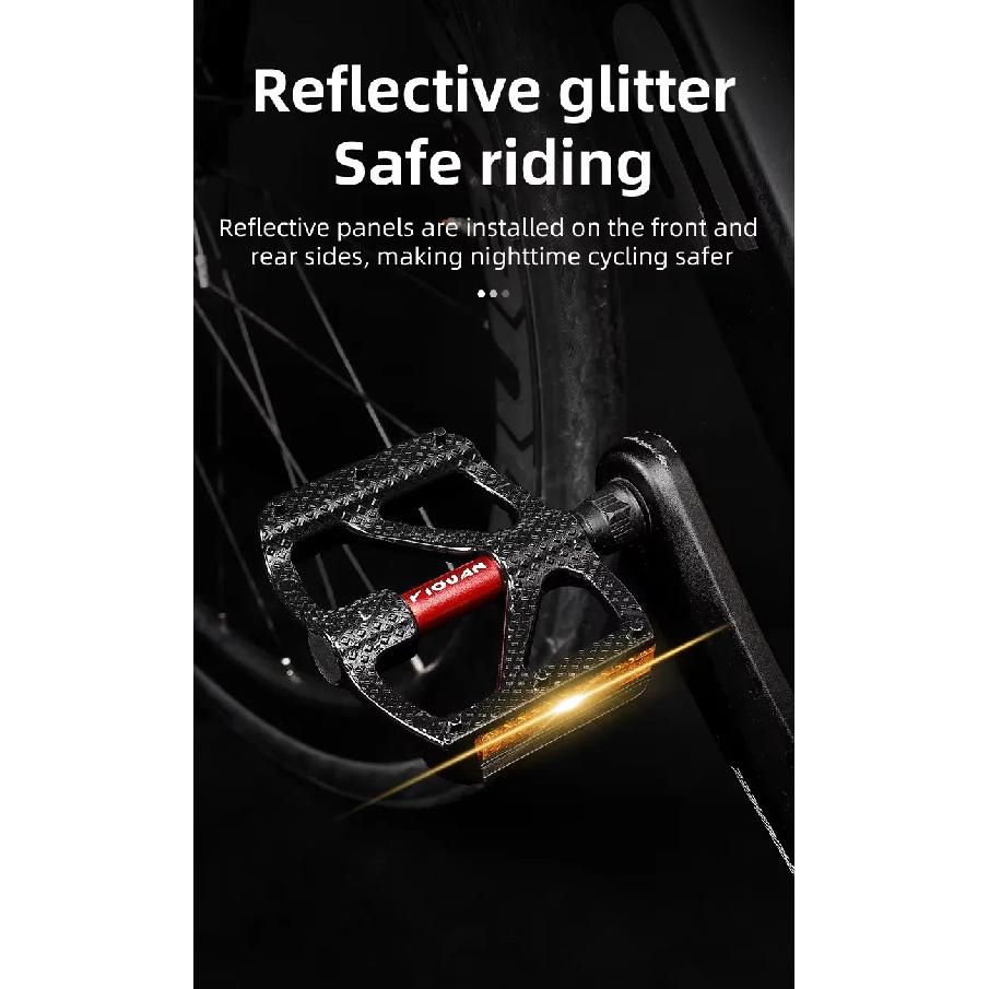 ESLNF Bearing DU Bicycle Pedal Aluminum Alloy Anti Slip MTB Road Bike Pedal Widen Pedals Profession Bike Accessories