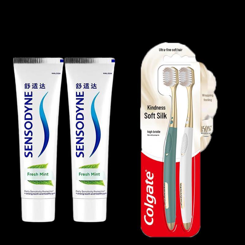 Sensodyne Anti-Cavity Anti-Sensitivity Toothpaste Mint 100g x2 + Toothbrush Combo