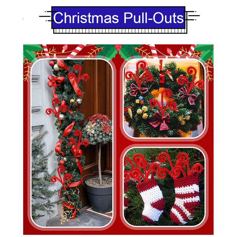 1PC Green Red Furry Christmas Tree Topper Wreath Decor Holiday Home Party Decor Festival Tabletop Decor Craft Supplies