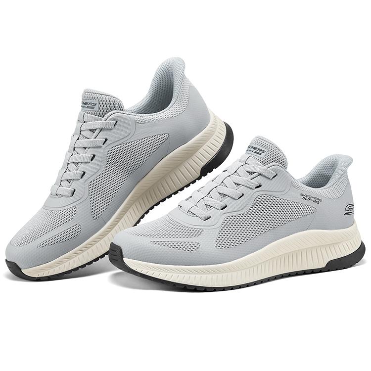 Skechers Bobs Squad 4 Comfortable Versatile Low-Top Casual Shoes Men sneakers Light-Gray 118423-LTGY
