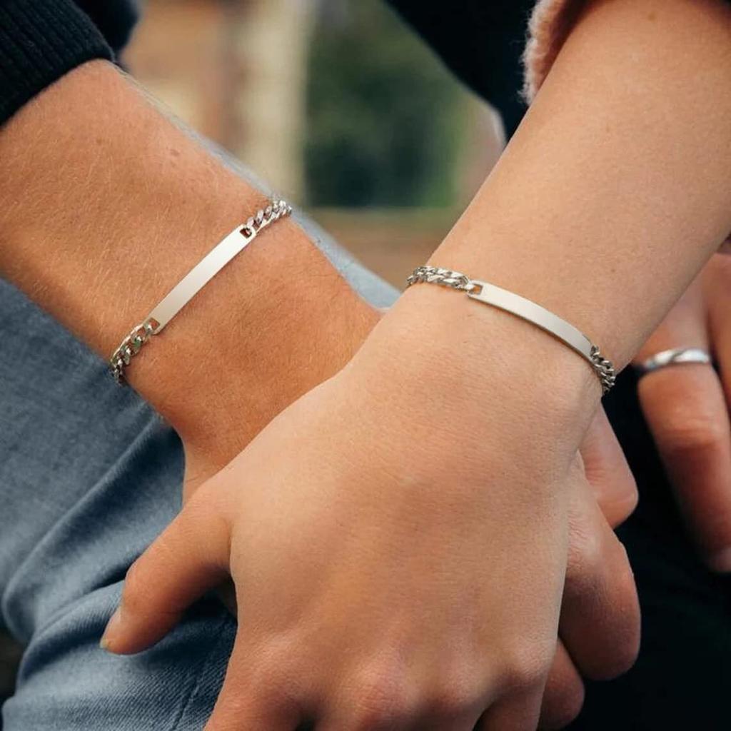 Vnox Free Engraving Namepate Bracelets For Women Men Stainless Steel Silver Color Adjustable Chain Bracelet Fashion Jewelry