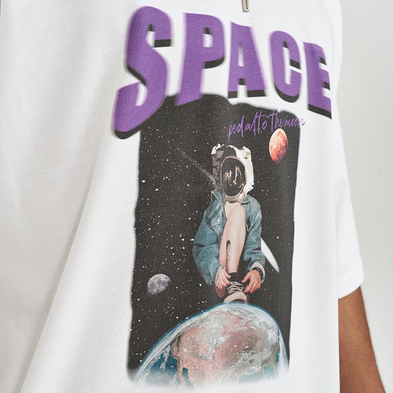 New Spring and Summer Men's Fashion Printed Short-sleeved T-shirt Men's Loose Cotton Street Trendy Hong Kong Style Tops Men