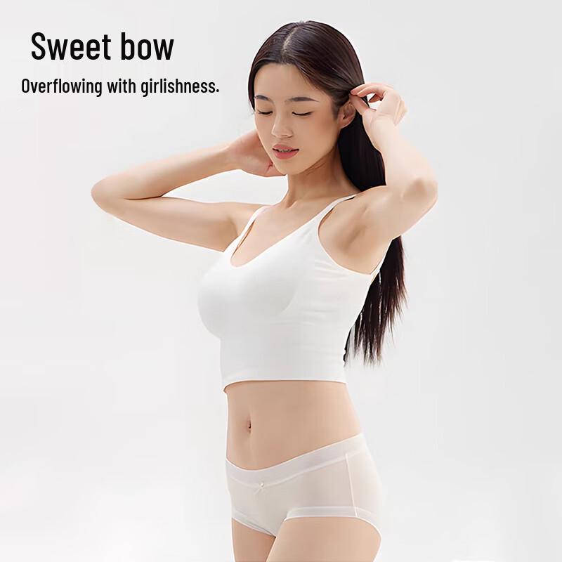 Women's Modal Ice Silk Seamless Lace Mid-Waist Briefs (4-Pack)