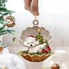 Cute Christmas Puppy Dog Shell Hanging Ornaments Xmas Tree Hanging Pendants Happy New Year 2024 Merry Christmas Decor For Home