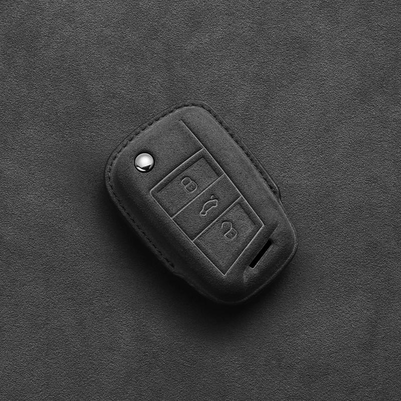 Interior Mouldings Suede Leather Car Key Case For VW Volkswagen Golf 7 MK7 Tiguan MK2 for Seat Ateca Leon FR 2 Ibiza Skoda Octav