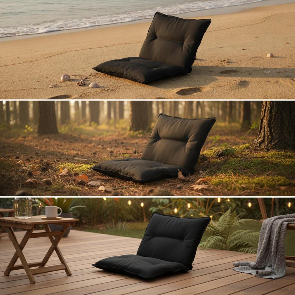 Foldable Chair Cushion with Oxford Cloth Cover Supportive Outdoor