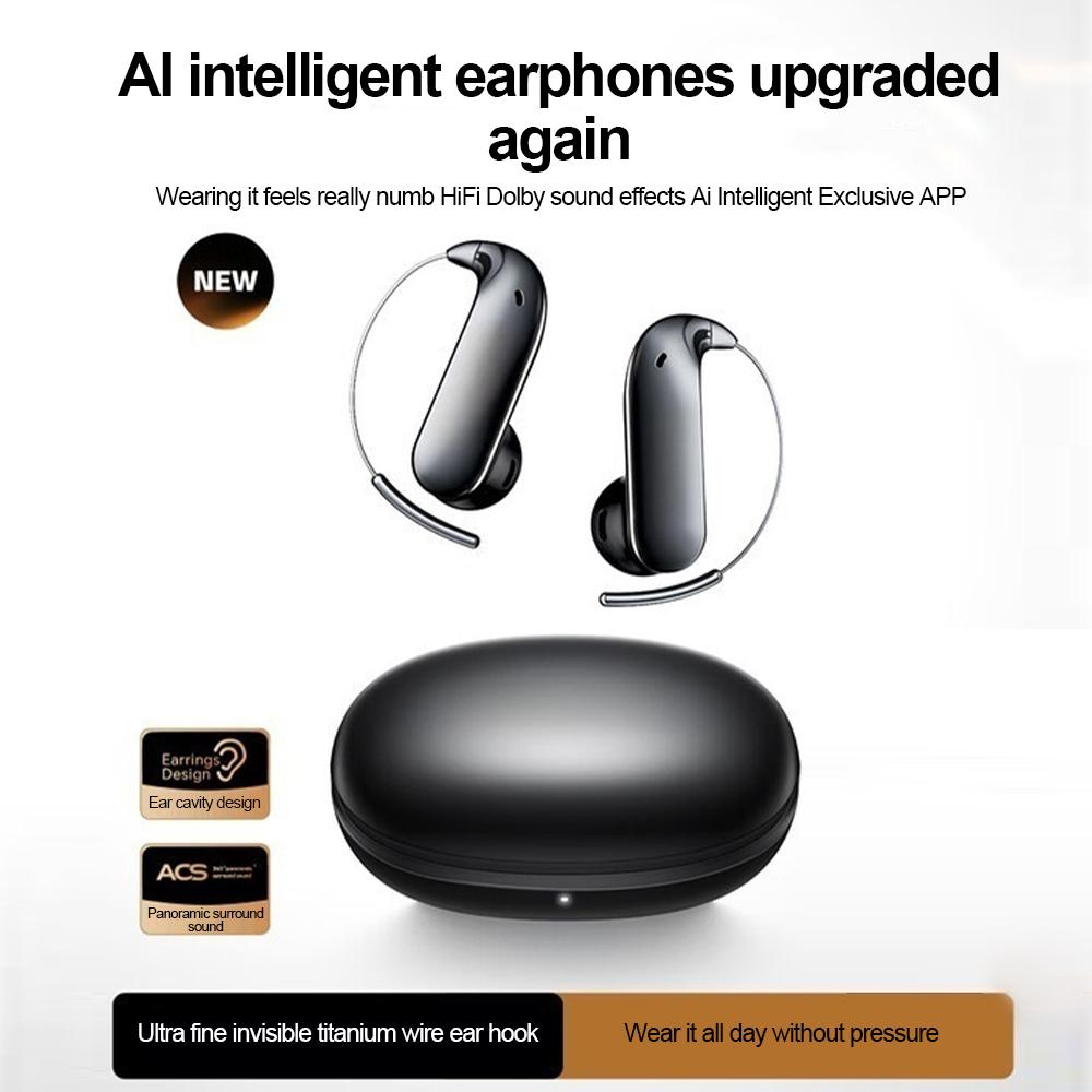 Kabellose Bluetooth 6.0 Ohrhörer Ohrbügel Ohrstöpsel Wasserdichte Sportkopfhörer HiFi Stereo Geräuschunterdrückung Headsets für Telefon