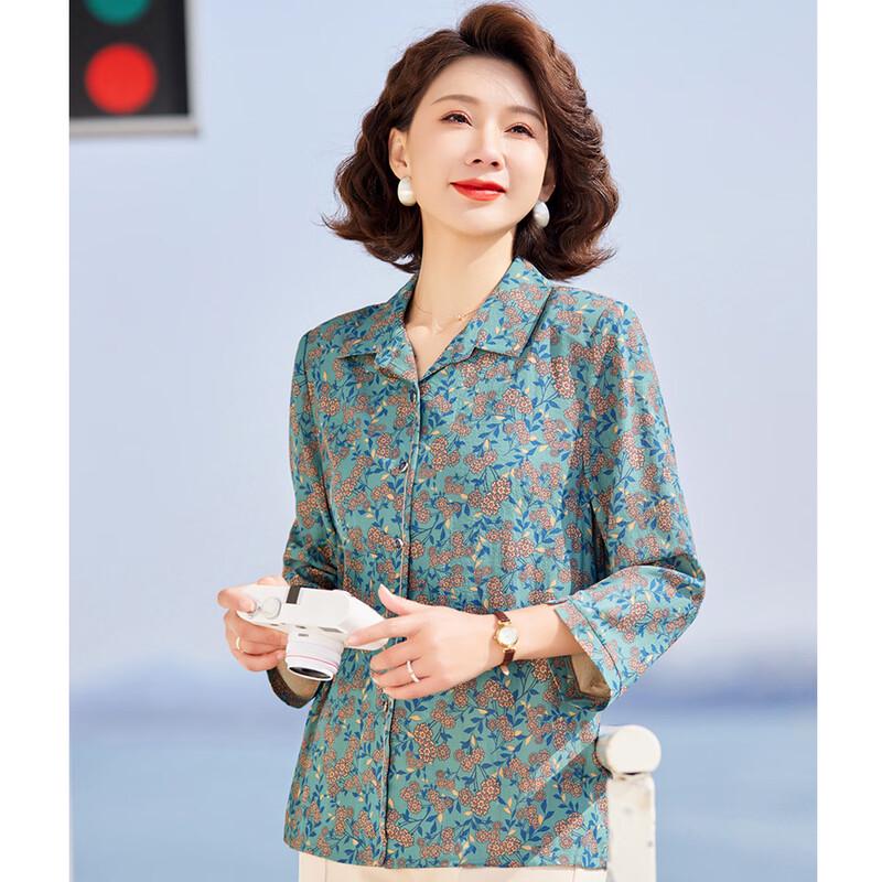 

Pastte Women s Floral Print 3/4 Sleeve Casual Blouse 3XL