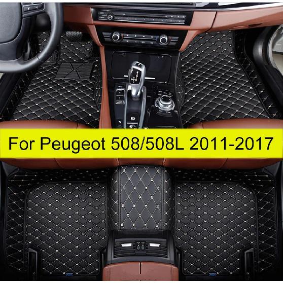 Car Floor Mats For Peugeot 508/508L 2011 2012 2013 2014 2015 2016 2017  Auto Foot Pads Automobile Carpet Cover Interior