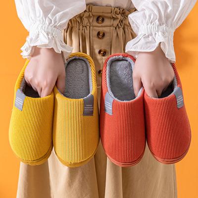 Classic Cloth Label Cotton Slippers, Air-blown Bottom Home Non-slip Cotton Slippers for Men and Women, Postpartum Shoes, Fur Slippers