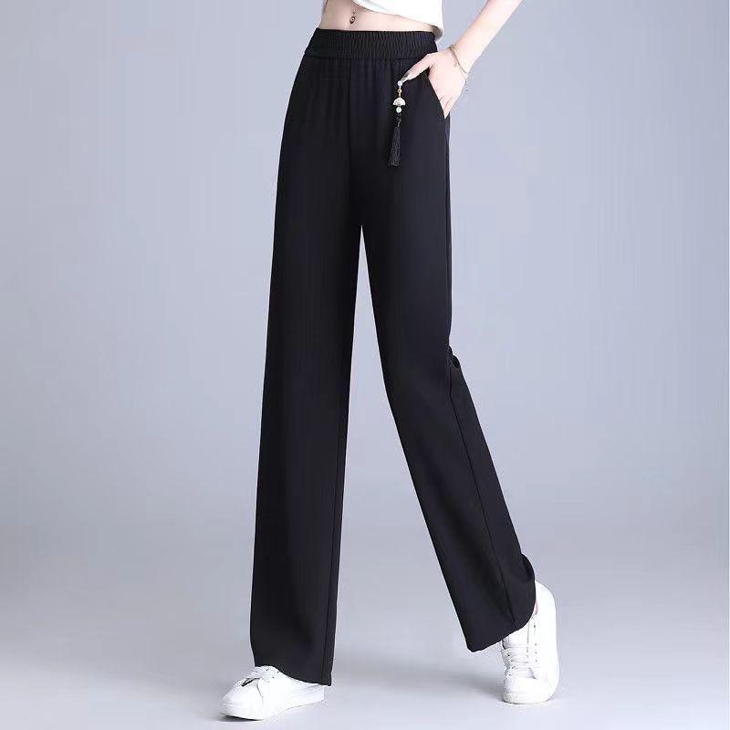 

Women s Summer High Waist Ice Silk Loose Pants - Lightweight, Casual, Solid Color, Slim Fit S (85-95 cm)