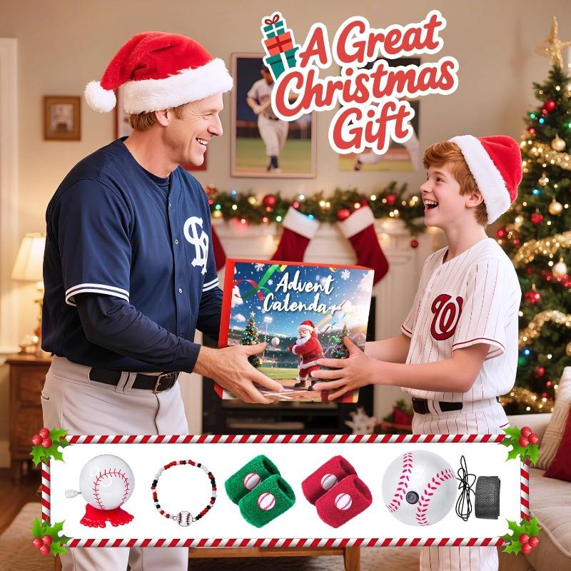 Advent Calendar 2025 Sport for Teen Boys Girls Teenagers Baseball Football Christmas Countdown Gifts Accessories and Decorations Stocking Stuffers