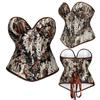 Women's Plus Oil Painting Style Lace up Overbust Waist Slimming Body Shaper Corset Top Plus Size