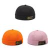 Solid Color Cotton Cap Round Top Hat Headwear Breathable Skullcap Unisex Gift