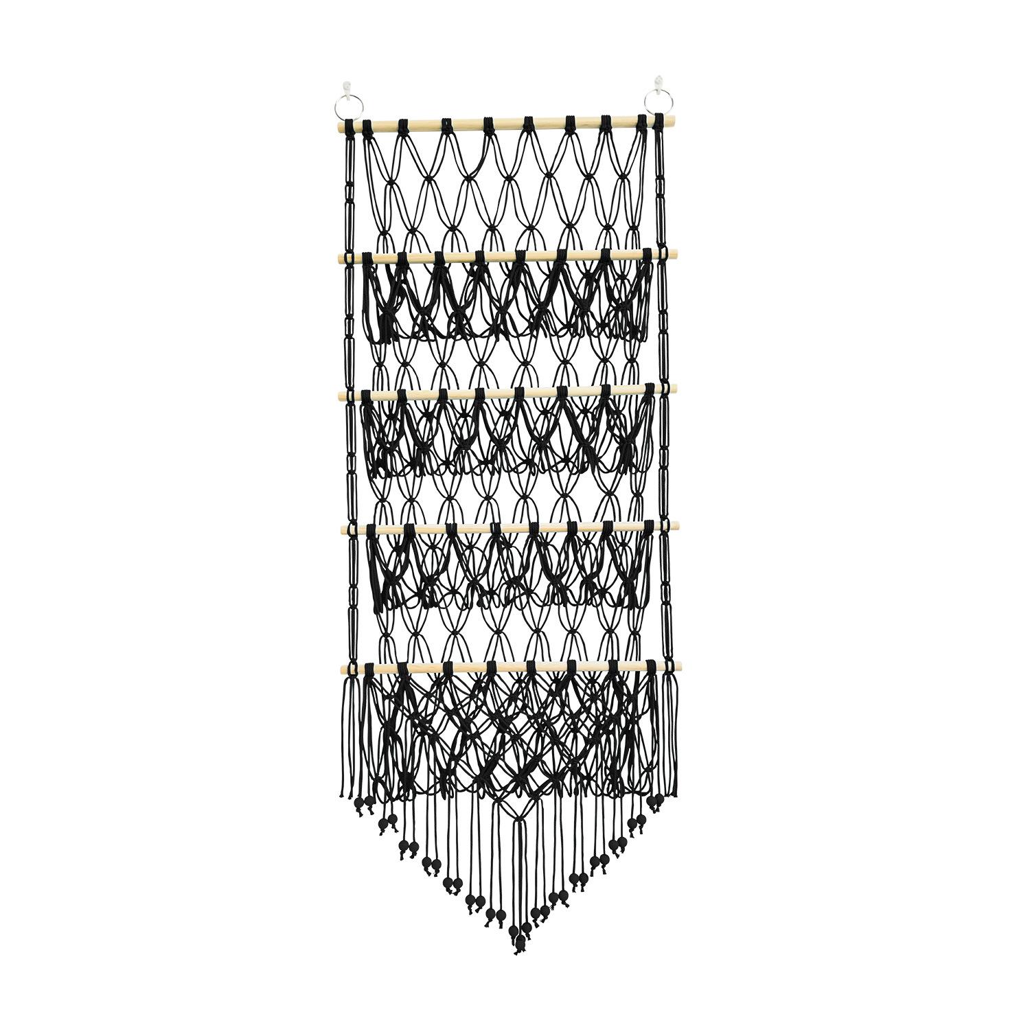 

4-рівнева сітка для іграшок, гамак для зберігання м яких іграшок, милий органайзер для дрібних речей, сітка для плюшевих іграшок, економія місця, макраме, настінний тримач для іграшок чорний