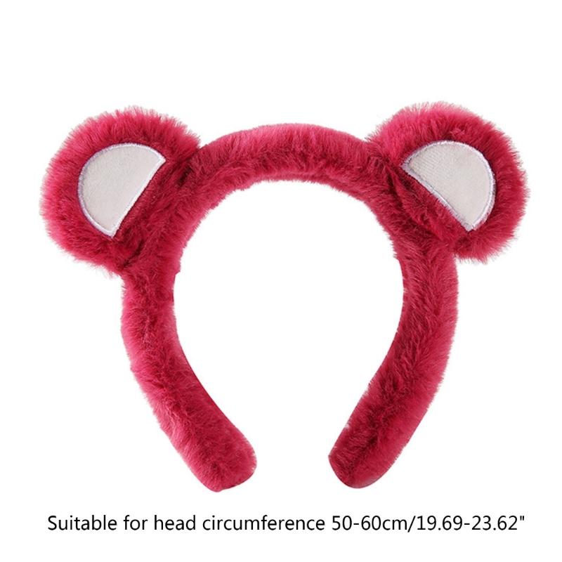 Plush Bear Ears Hairband Cartoon Birthday Headwear Soft Comfortable Headbands for Everyday and Parties
