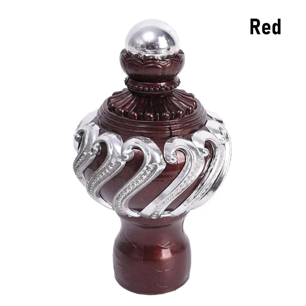 

1Pcs Drape Rod Curtain Rod Decorative Head Home Decoration Plastic Roman Rod Sealing Plug European Hardware Accessory червоний