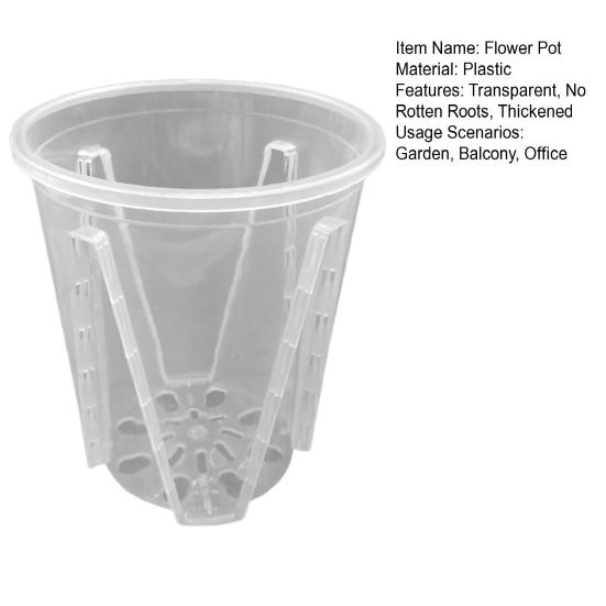 Plant Pot Transparent Thickened Large Capacity Breathable DIY Plant Plastic Permeable Tall Flower Pot Greenery Accessories