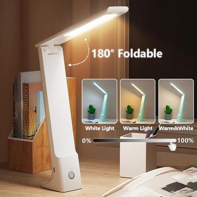 LED stolní lampa Dotykové ovládání stmívání Sklopná ochrana očí Světlo na čtení USB dobíjecí stolní lampa