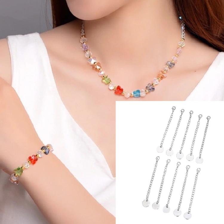 Confezione da 10 Estensori per Gioielli in Acciaio Inossidabile Tono Oro Chiusure a Collegamento Rapido per Collana Bracciale Regolabili