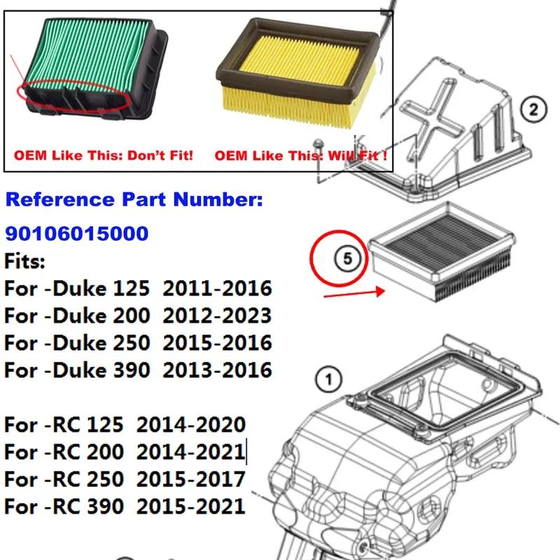 High Flow Air Cleaner Element Air Filter Fit For KTM Duke 125 200 250 390 2011-2016, RC390 250 200 125 2014- Ref. 9010601500