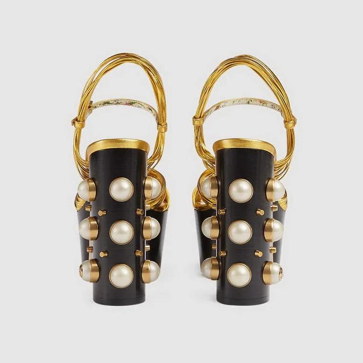 Fashion Luxury Brand Women's Summer Fashion Metal Platform Sandals Large 34-42 Super High Heel Thick Bottom Rivet Party Women's Shoes