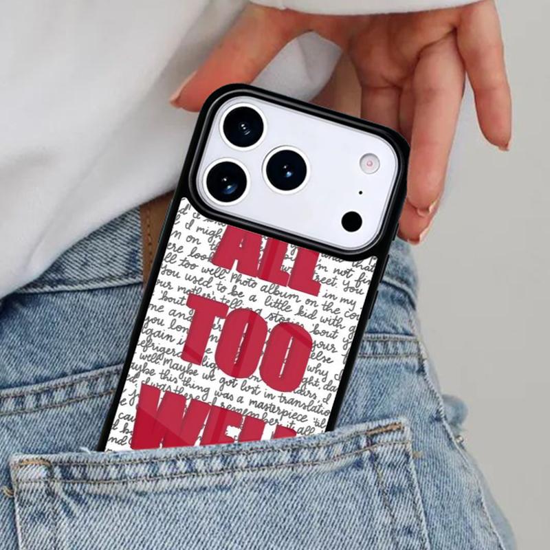 All Too Well Lyrics Art Phone Case for iPhone 16e 15 14 13 12 17 Pro Max Plus Air 17pro Cover Coque