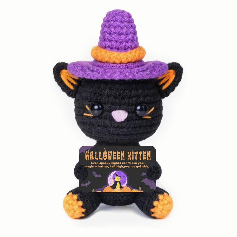 Halloween Positive Cat Decor - Fun Festive Cat Ornaments for Holiday Home Decor, Spooky Season Party Supplies & Gift Ideas