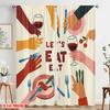 2pcs 2D flat printing Window Treatment Curtains LET'S EAT PEOPLE FOOD Polyester Fabric Without Electricity Festive Holiday Use