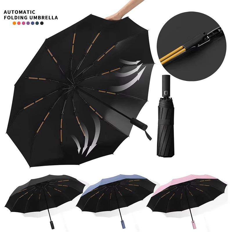 24 Bone Automatic Folding Umbrella Windproof Sunshade Umbrella Men's and Women's Luxury Business Umbrella Sunshade